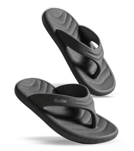 Image of GAITO Stylish EVA Rubber Slippers for Men | Soft Lightweight Flip Flops | Comfortable House & Beach Chappal | Anti-Skid Sole | Water Resistant Durable Slippers for Men