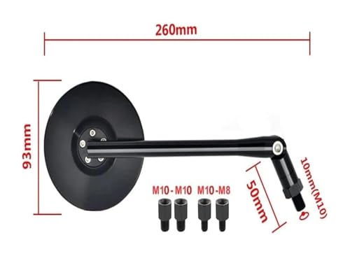 Espejos retrovisores negros para Royal Enfield Continental GT Interceptor 650 moto 4