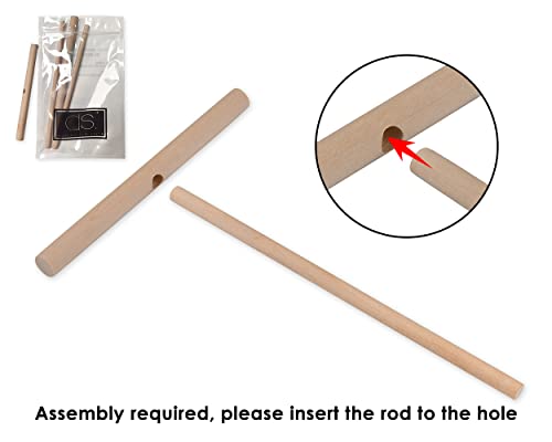 SCSpecial Crepe Spreader 2 Pieces 6.1 Inches x 4.7 Inches Natural Wooden T-Shaped Tool for Crepes Wooden Crepe Maker Pancake Maker Tool