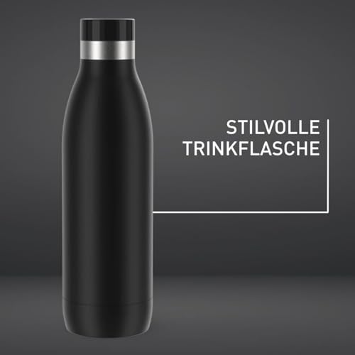 Emsa Bludrop Isolier-Trinkflasche, 0,7 Liter, 100% dicht, Quick-Press Verschluss, Ergonomischer 360° Trinkgenuss,12h warm, 24h kühl… – Ansicht 6