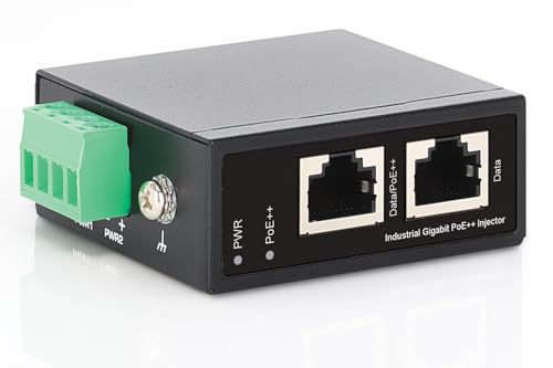 Inyector Industrial Gigabit PoE++ Intellinet, 95 W, IP50, Montaje en Carril DIN | IEEE 802.3bt/at/af, carcasa metálica, operación de -40 a 75 °C, 1 puerto RJ45 para cámaras y VoIP | 509602 miniatura 3