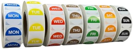 Removable Day of The Week Labels - 1000 Stickers for Each Day - 7,000 Total Labels - for Meal Prep & Restaurant FIFO Inventory Management - 1" Diameter image 5