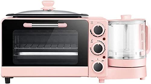 REJOON Macchina for la Colazione Mini Forno 4-in-1 Macchina for caffè retrò Multifunzione con bollitore Macchina for tostapane elettrica Forno in Acciaio Inossidabile Teglie da Forno Rimovibili