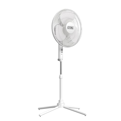 Image of EZ-CHILL 16 inch Oscillating Pedestal Fan with Folding Base - White