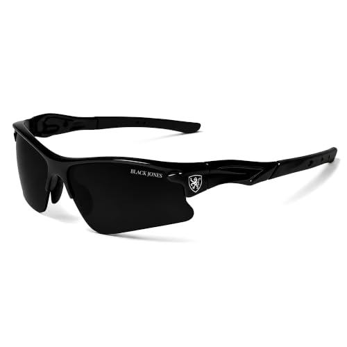Image of Black Jones Sports Sunglasses for men and women Cycling Mountain Travelling Cricket Trekking Baseball Fishing Cycling Running Golf Motorcycle Tac Glasses UV400