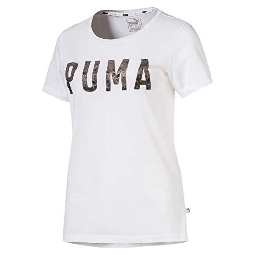 Preisvergleich Produktbild PUMA Damen Athletic T-Shirt, White / MetalicAsh, S