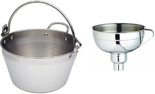 KitchenCraft KCHMMINIMASLIN Home Made Maslin/Jam Pan for Induction Hob, 4.5 Litre, Silver & Home Made Jam Funnel with Recipe, Adjustable, Gift Boxed, Stainless Steel, 14 cm