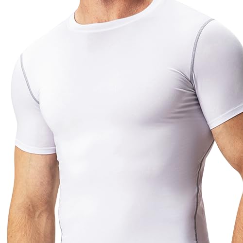 HYCOPROT Men's Compression Shirts Short Sleeve Athletic Workout T-Shirt Cool Dry Sports Baselayer Running Undershirts Tops4