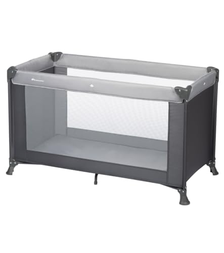 Bebeconfort Soft Dreams, Travel Cot, Height Adjustable, from Birth to 3 Years, up to 15 kg, Full Grey