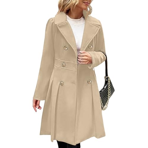 Manteau hiver femme en laine épaisse veste mi-longue chaude et chic