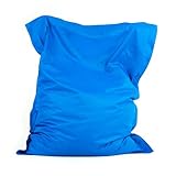 Bean Bag Bazaar Giant Bean Bag, Blue, Water Resistant Fabric, Floor Cushion, Beanbag for Indoor and Outdoor Use, Bean Bag with Filling Included, 180cm x 140cm, Gaming, Living Room, Garden