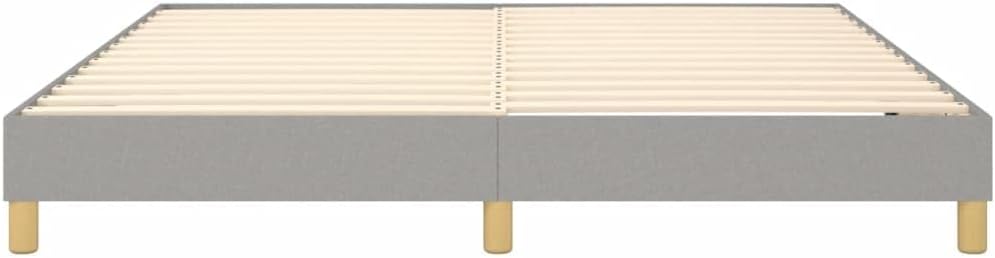 Light Grey Bed Frame King Size Upholstered Polyester Fabric Platform Foundation with Engineered Wood Legs Durable Sturdy Mattress Support Easy Assembly Modern Bedroom Furniture