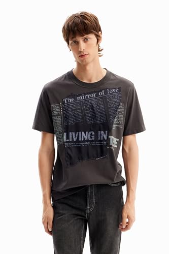 Desigual TS Brad T-Shirt Homme Coton Col Rond Manches Courtes Motif Graphique