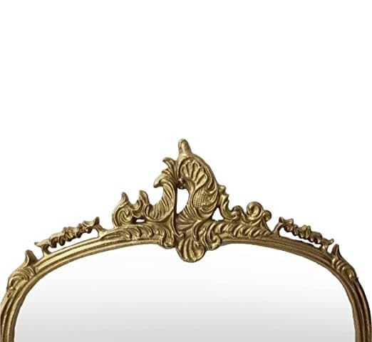 Image of Gharaana Victorian Arched Full-Length Mirror for Living Room, Full-Length Mirror for Bedroom | Standing Mirror | Glam Gold (60x24)