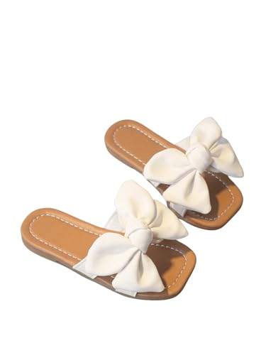 GORGLITTER Girl's Sandals Bow Knot Open Toe Summer Dressy Summer Shoes Flat Sandals