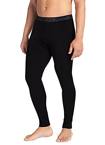 Jockey Men's Long Underwear Waffle Pant, Black, XL