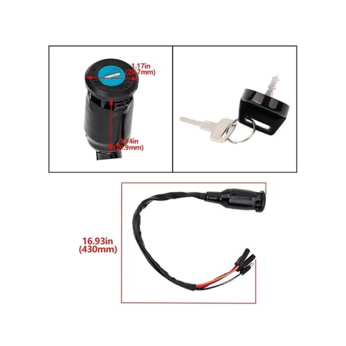 Cerradura de puerta e interruptor de encendido TRX300 con llaves estancas 4