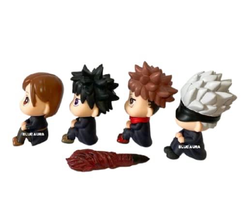 Image of Blue Aura Jujutsu Kaisen Action Figure with Sukuna Finger Figures Set of 4 (Jujutsu with Sukuna Finger)
