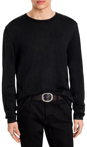 John Varvatos Men's Long Sleeve Crew Neck in Acid Wash