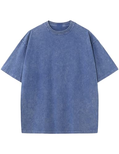 Image of Arssm Men Oversized T Shirts Vintage Tee Loose Fit Short Sleeve Casual Streetwear Baggy Washed Unisex Tops