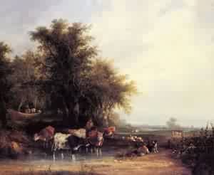 Peinture à l'huile Near The New Forest William Shayer 30x36
