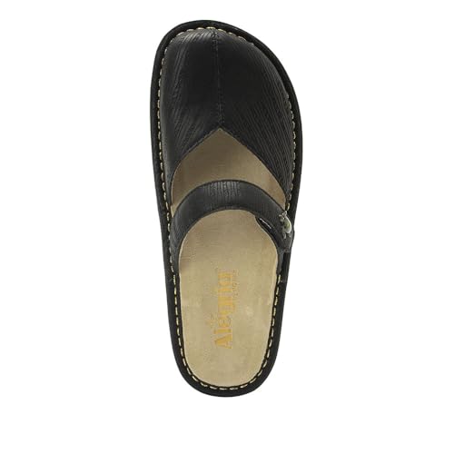 Image of Alegria Women Kamila - Timeless Comfort, Arch Support and Style for Everyday Elegance - Nursing and Healthcare Professionals Slip-Resistant Mules - Open Back Leather Comfort Walking Clog Shoes
