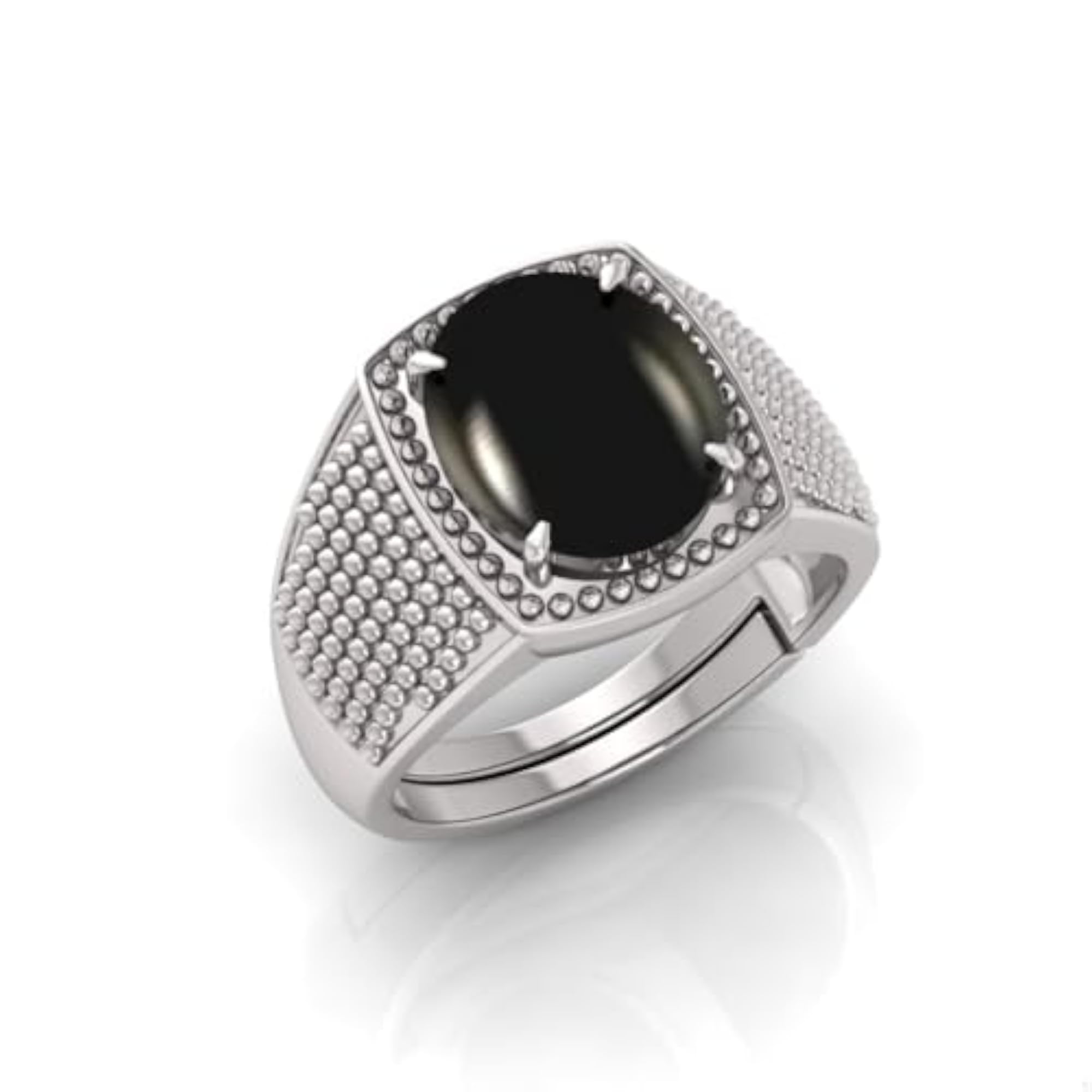 10.25 Ratti Black Hakik Adjustable Ring, Lab Certified