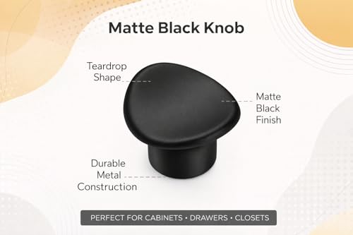 Image of JAGGER JAG401 Drawer Knobs for Home & Office - Durable and Elegant Stainless Steel Door Knob for Cabinets, Cupboards & Dressers (2, MATT Black (CURV Round))