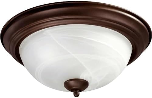Quorum 3066-13-86 Traditional Two Light Ceiling Mount from Ceiling Mount Oiled Bronze Collection in Bronze/Dark Finish,