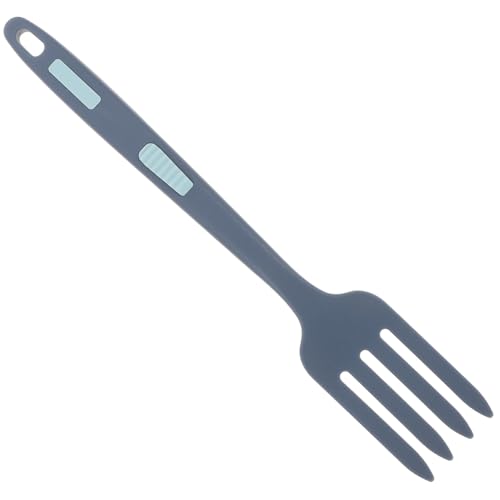 JECOMPRIS Forchetta Da Cucina in Silicone Blu Scuro Fork Per Spaghetti e Insalata Materiale Sicuro e Leggero Con Manico Ergonomico Antiscivolo Utensile Pratico Per Cucinare e Servire Pasta