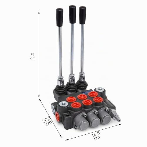 Válvula de control direccional hidráulica 11 gpm 3 bobina para cilindro doble efecto 2
