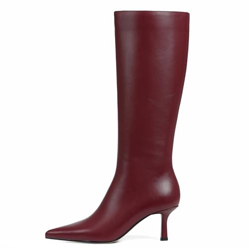 CELNEPHO Knee High Boots Women Pointed Toe Tall Boots Stiletto High Heel Long Boots Side Zipper Sexy Dress Boots