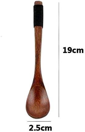 Miniatura 2 de Juego de 2 agitadores de café largos de madera hechos a mano retro con brida para cables