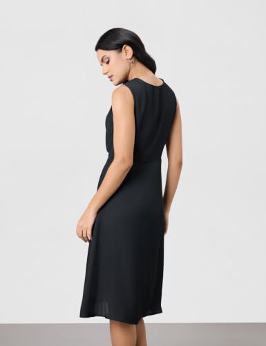 Image of Symbol Premium Women's Cowl Neck Sleeveless Dress | Knee-Length | A-Line | Concealed Side Zipper (Available in Plus Sizes)