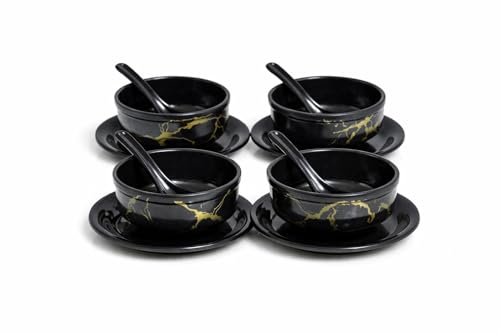 Image of Ariya Melamine French Soup Bowl Set Golden Vine Collection Set of 4