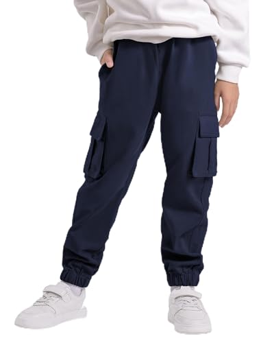 Auranso Jungen Cargohose Kinder Jogginghose Cargo Jogger Hose mit...