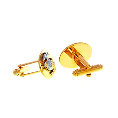MRCUFF Marines Anchor Globe 2 Tone Eagle USMC Pair of Cufflinks in a Presentation Gift Box & Polishing Cloth3