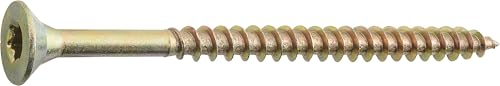 Connex Universalschrauben 5,0 x 70 mm - 160 Stück im Set - Senkkopf - TX-Antrieb - Teilgewinde - Gelb verzinkt / Schrauben-Set / Schrauben… – Ansicht 2