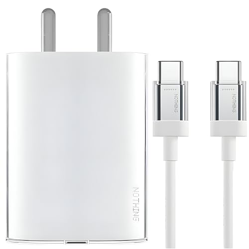 Image of Nothing 45W Pps Fast Charger Adapter with 1M Type C Cable for Nothing Phone 3A /3A Pro /2 /2A /2A Plus /2A Special Edition /1 /CMF Phone 1 & Other 45 Watt Pd USB C Supporting(Up to 50w) Devices Type-C Port