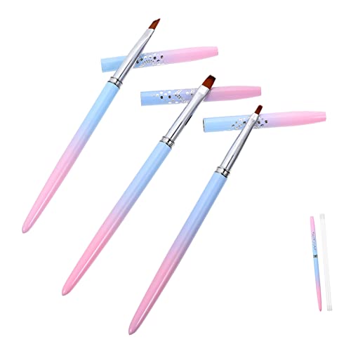 WRITWAA 3 Pinceles Para Decoración De Uñas Kit Para Manicura Esmalte De Uñas Bricolaje Punteado Grueso Suministros Para Tienda De Uñas Gel De Uñas Metálico
