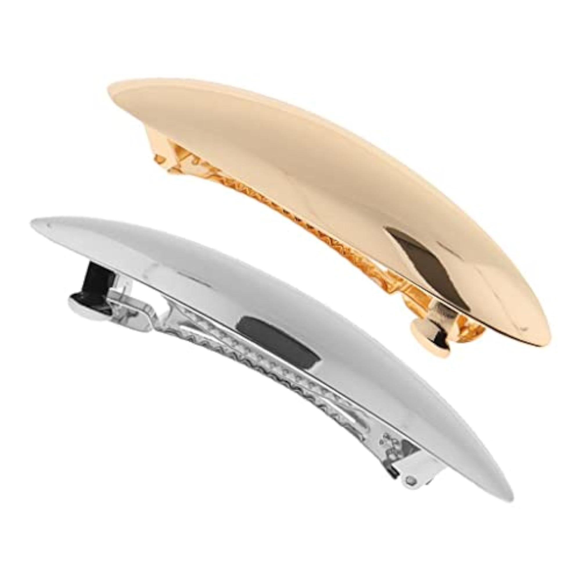 3X Metal Automatic Leaf French Barrette Hair Clip