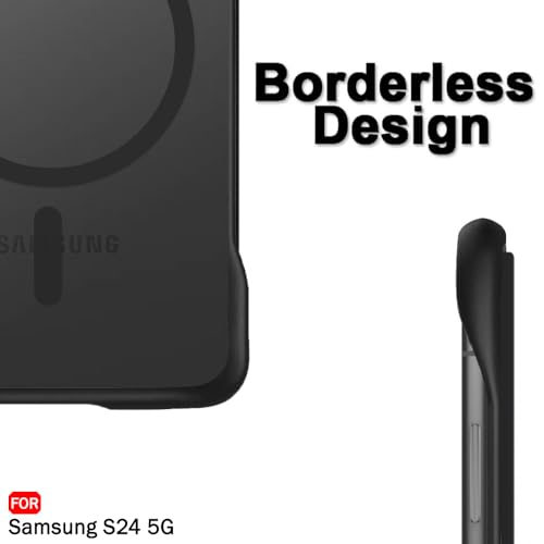 TheGiftKart Hybrid Ultimate Slim Back Case Cover for Samsung Galaxy S24 5G | Lightweight Profile | Frosted Matte Translucent Hard Back Cover for Samsung S24 (PC & TPU, MagSafe Compatible, Black Sides) 7 313qkdSz4yL