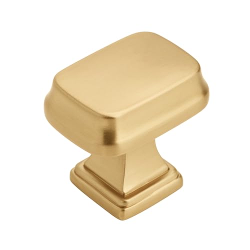 Image of Amerock 1-1 /4 inch Rectangle Revitalize Champagne Bronze Cabinet Knob | Durable Zinc drawer knob and cabinet hardware, ideal for kitchen cabinets, bathroom vanities, dressers, and furniture