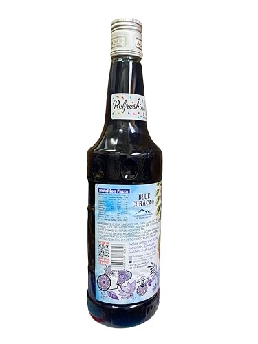 Manama Blue Curacao Flavoured Syrup, Fruit Twist for Mocktails and Cocktails (750ML)