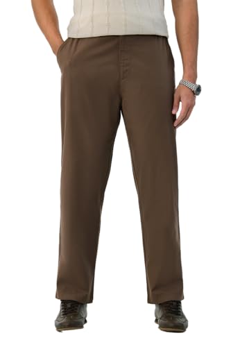 Image of SNITCH Men Casual Trousers| Baggy Fit Mid Rise Solid Plain Front Style | Breathable Cotton Blend & Lightweight Linen Fabric for Summer & Everyday Outings