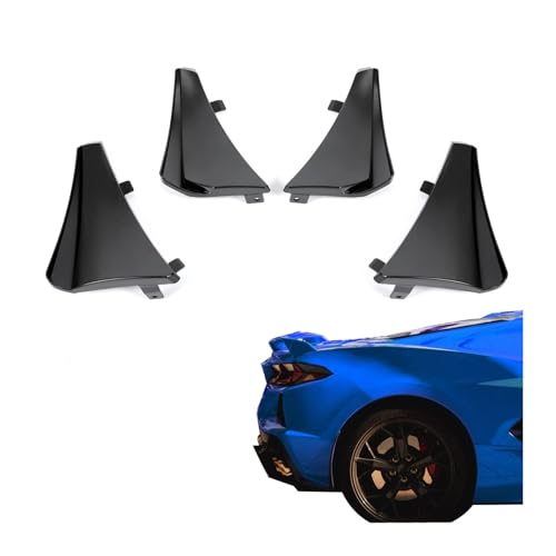 Image of Kojem 4Pcs Front & Rear Splash Guard Mud Flaps Compatible with 2020-2025 Chevy Chevrolet Corvette C8 Replacement for 84263453 84263457 Extended Mudflaps Wheels Fender Protectors Black