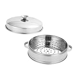 ULTECHNOVO Edelstahl Dampfer mit Deckel Multifunktionaler Küchen dampfgarer für Gemüse Knödel Dim Sum und Asiatische Spezialitäten Glatte Oberfläche Schonend Dämpfend Vielseitig Einsetzbar