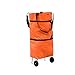 Timetided Conception à la Mode Grande capacité imperméable en Tissu Oxford Pliable Chariot à provisions Sac de Roue Traval Chariot Sac à Bagages-Orange