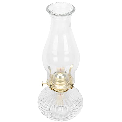 DOITOOL Vintage Glass Oil Lamp Kerosene Lanterns- Retro Decorative Oil Lamps for Indoors- Lamp Oil Indoor Odourless for Power Failure Emergency