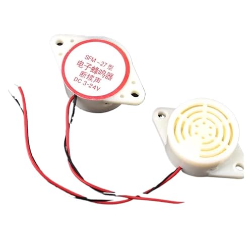 eufeifeiegds Allarme acustico elettronico DC 3-24V 12V intermittente continuo per da auto e furgoni SFM-273-24v bianco I